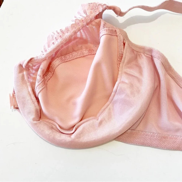 Glamorise Pale Pink Front Clasp Underwire Bra Women’s Size 40F Racerback Curvy - Picture 9 of 9